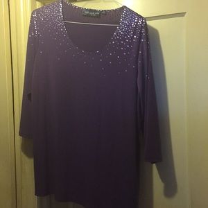 Susan Graver style, 1X purple tunic